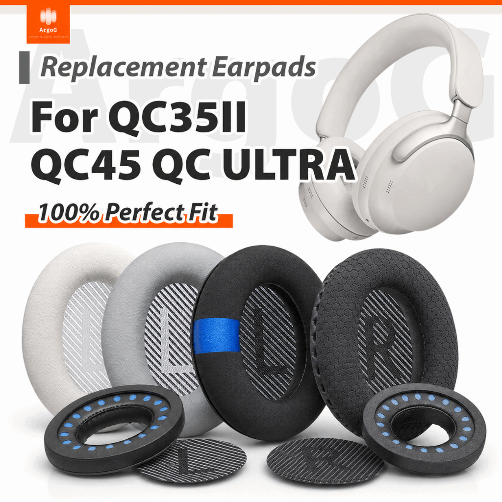 เปลี่ยนแผ่นรองหูฟังสําหรับ Bose QC35 Cooling Gel QC45 QC Ultra คุณภาพสูงฟองน้ํา Pad สําหรับหูฟังเงียบเปลี่ยน 35 & 35II