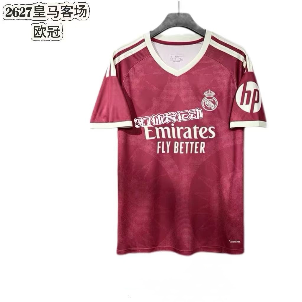 2627 Royal Madrid Jersey Customing Away Mbappe Jersey Bellingham Football Jersey VINI แขนสั้น