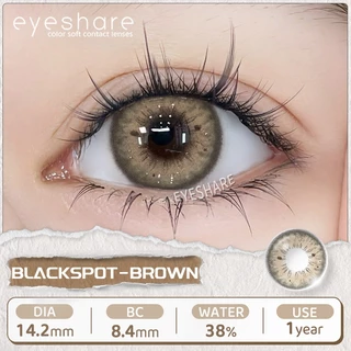 Eyeshare รุ่น BLACKSPOT มีค่าสายตา 0.00‑‑6.00 คอนแทคเลนส์สี โทนสีกลมกลืนธรรมชาติ รายปี Dia14.2 สี สีเทา 1คู่