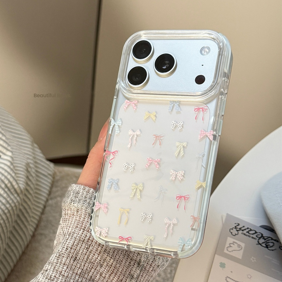 สําหรับ iphone Case 17 Pro Max 16 Pro Max 15 Pro Max Shattered Color Silk Knot เคสโทรศัพท์