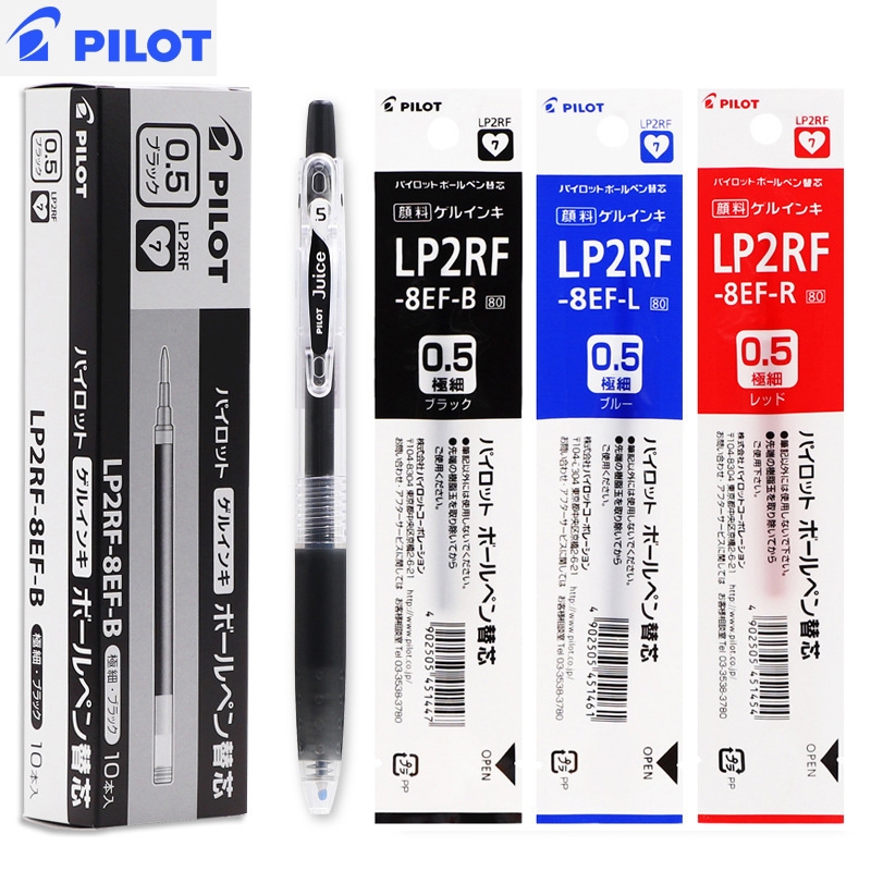 10 ชิ้น Japan PILOT Juice Refill LP2RF-8EF 0.5 มม. เหมาะสําหรับ LJU-10EF