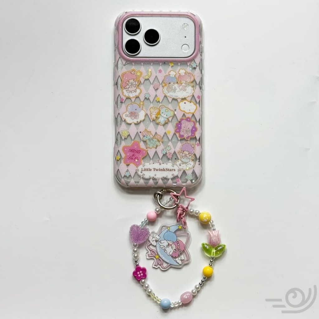 การ์ตูนเกาหลี Geling Glitter คู่ Lanyard สําหรับ iPhone 17 16 15 Pro Max แฟชั่นโทรศัพท์ปกหลัง