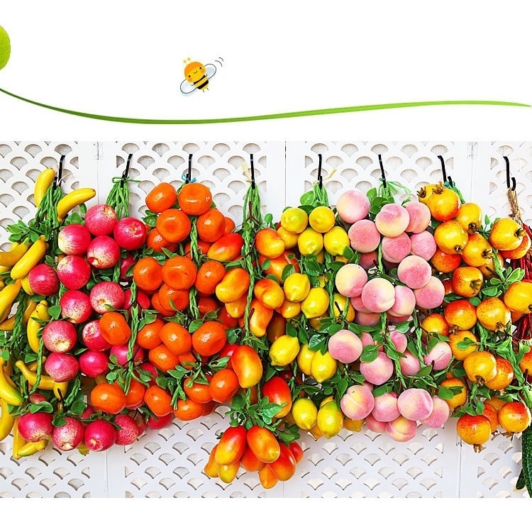 5 สายประดิษฐ์จําลองอาหารผักปลอม String ผลไม้ Shop Props ตกแต่ง Buah Hiasan Wall Art