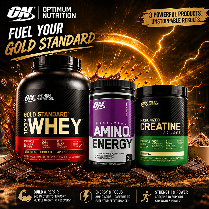 Optimum Nutrition GoldStandard Double Rich Chocolate Whey Protein Powder 2LBS/5LBS ช่วยสร้างกล้ามเนื้อและซ่อมแซมกล้ามเนื้อ
