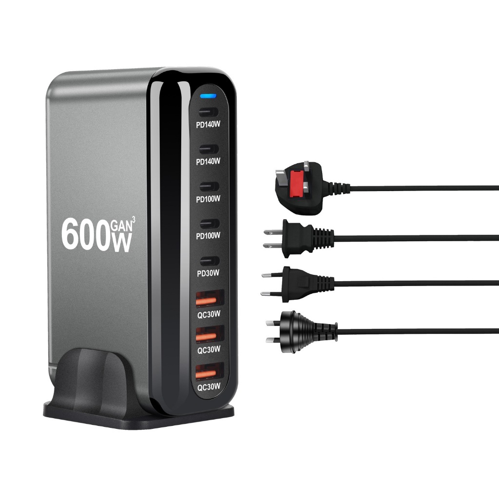 240 W/268 W/320 W/440 W/500 W/600 W Multi Port GaN Fast CHARGING Station QC3.0 เดสก์ท็อปสถานีชาร์จสํ