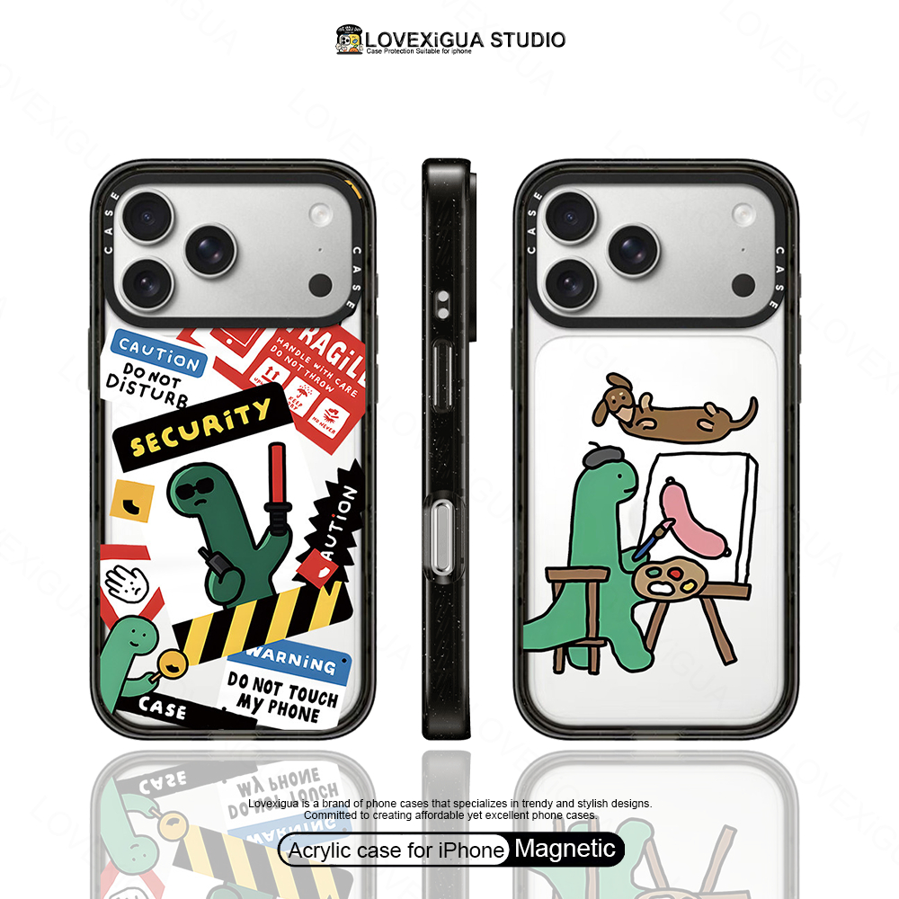 อะคริลิค Drop-proof พร้อมแม่เหล็กเคสโทรศัพท์สําหรับ iPhone 17 PRO MAX 17Air 16 15 14 13 PRO MAX กันกระแทกป้องกันปลอกฝาครอบ