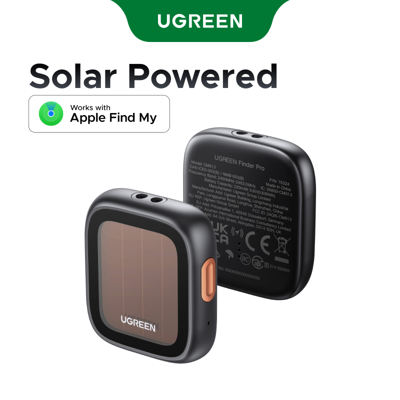 UGREEN อุปกรณ์ติดตามพลังงานแสงอาทิตย์ FineTrack Pro พร้อมแบตเตอรี่ในตัว การออกแบบที่เป็นมิตรกับสิ่งแวดล้อม เข้ากันได้กับ iPhone 16 Pro Max