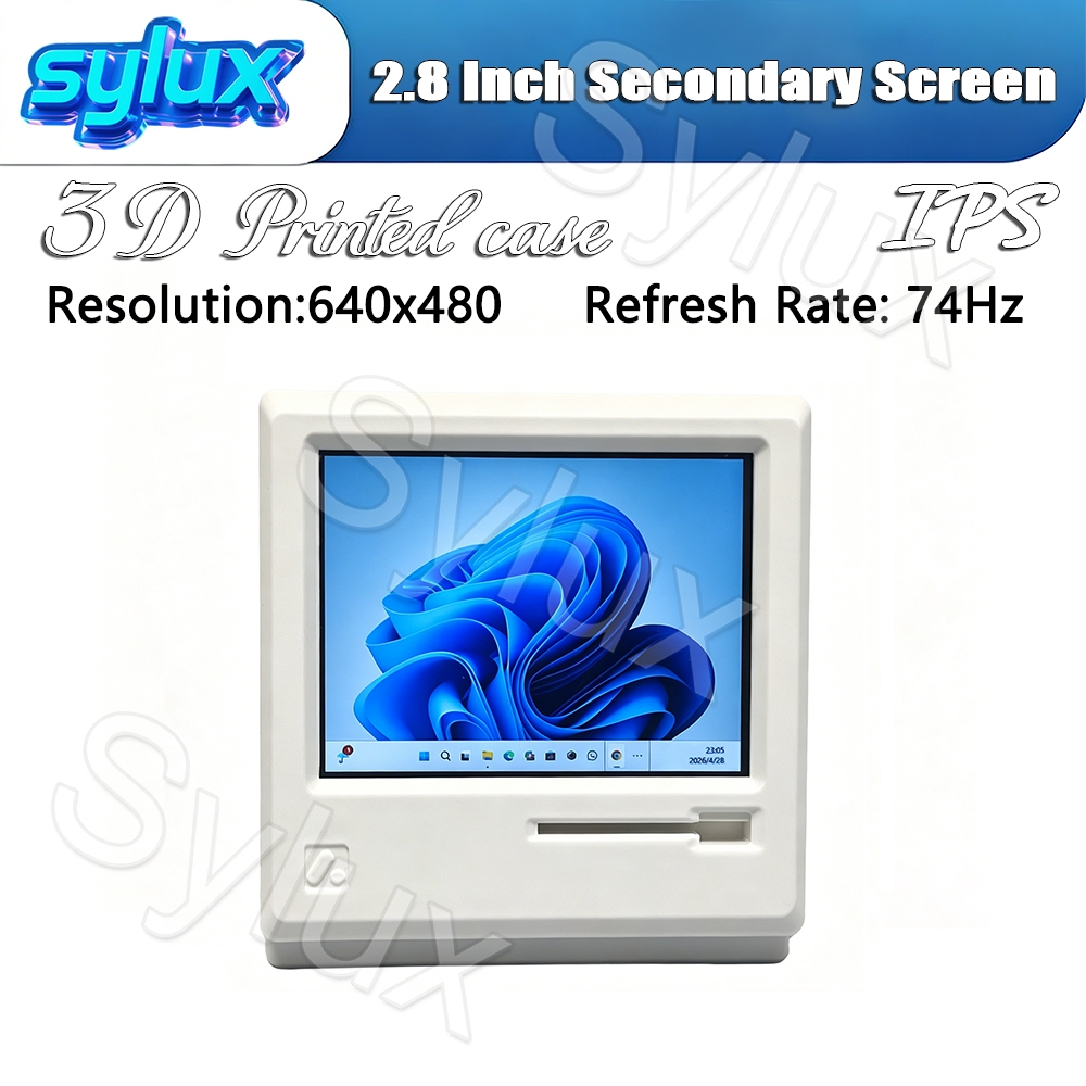 2.8 นิ้ว PC หน้าจอรองแบบพกพามินิจอแสดงผล AIDA64 CPU GPU Sensor Monitor Self-Designed 3D พิมพ์สําหรับแล็ปท็อปพีซี