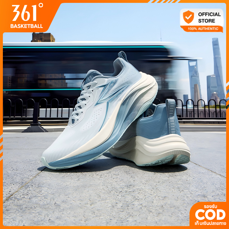 【รองเท้าทรงกว้างสำหรับใส่ทุกวัน】361 Degrees O2 รองเท้าวิ่ง QZYFOAM นุ่มรับแรงกระแทก ระบายอากาศดี น้ำหนักเบา สำหรับผู้ชายผู้หญิง ใส่เดินและวิ่งเบาๆ