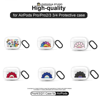 ดอกทานตะวันโปร่งใสสําหรับ AirPods Pro3/Pro2/Pro 4/3/2/1 รุ่นปกป้องปลอก