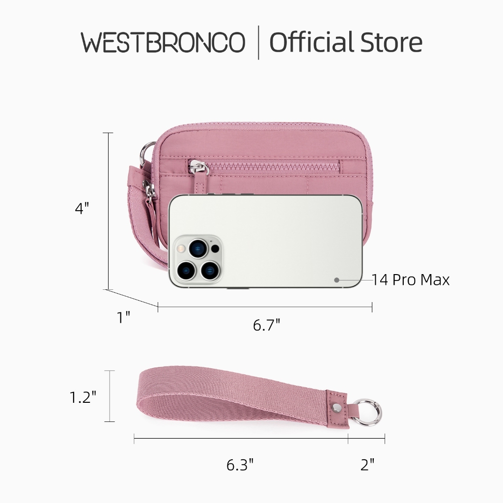 WESTBRONCO محفظة يد نسائية Westlet نايلون RFID — صورة 3