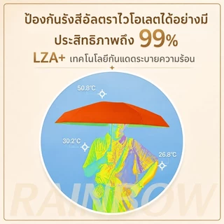 RAINBOW ร่มพกพา ร่มกันแดด ห่วงจับแบบหนีบ พับได้ UPF50+ กันฝนและกันลม กะทัดรัด สามารถแขวนไว้กับกระเป๋าได้