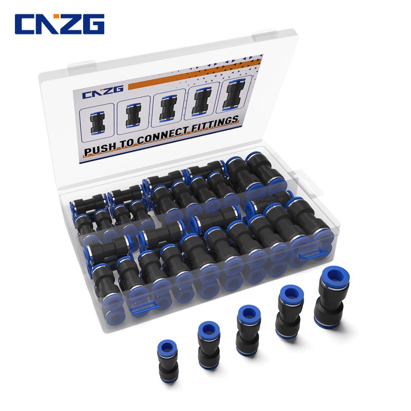 CNZG 60 ชิ้นเชื่อมต่ออย่างรวดเร็ว air ท่อชุดอุปกรณ์เสริม push in อุปกรณ์เชื่อมต่อตรง coupler MM/INCH