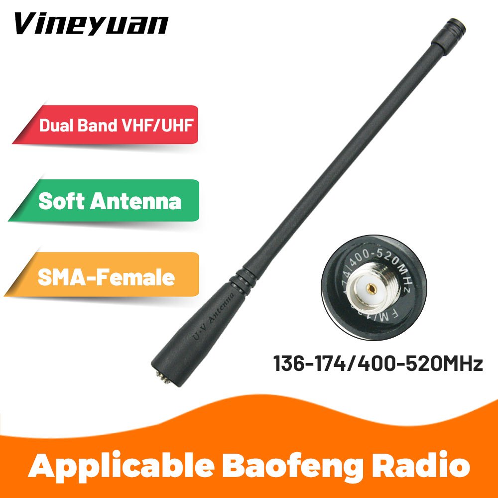 {TX-60}17 ซม. /6.69 นิ้ว Dual Band VHF UHF 136-174/400-520MHz เสาอากาศสําหรับ BaoFeng UV-5R UV-5RE U