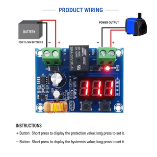 โมดูลป้องกันแรงดันต่ำ XH-M609 แบตเตอรี่ลิเธียม 6-60V DC ป้องกันแบตหมดแรงดันต่ำ ตัดการเชื่อมต่ออัตโนมัติ