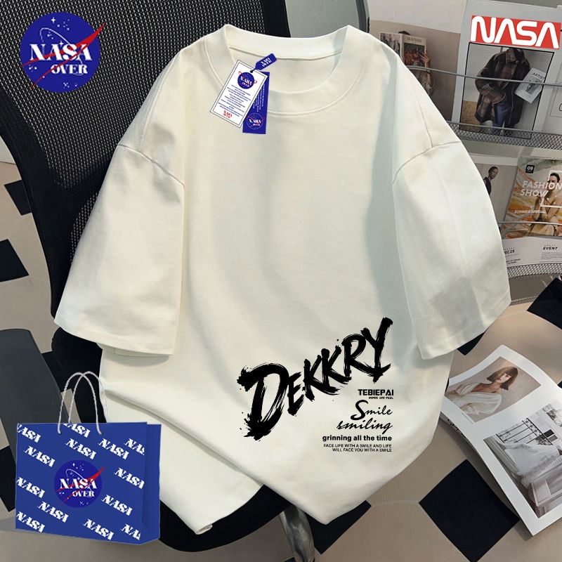 【ของพร้อมส่ง ส่งใน 24 ชั่วโมง】🔥NASA เสื้อยืด cotton ทรงหลวม ฤดูร้อน คอกลม แขนสั้น ลำลอง ลายตัวอักษร🔠