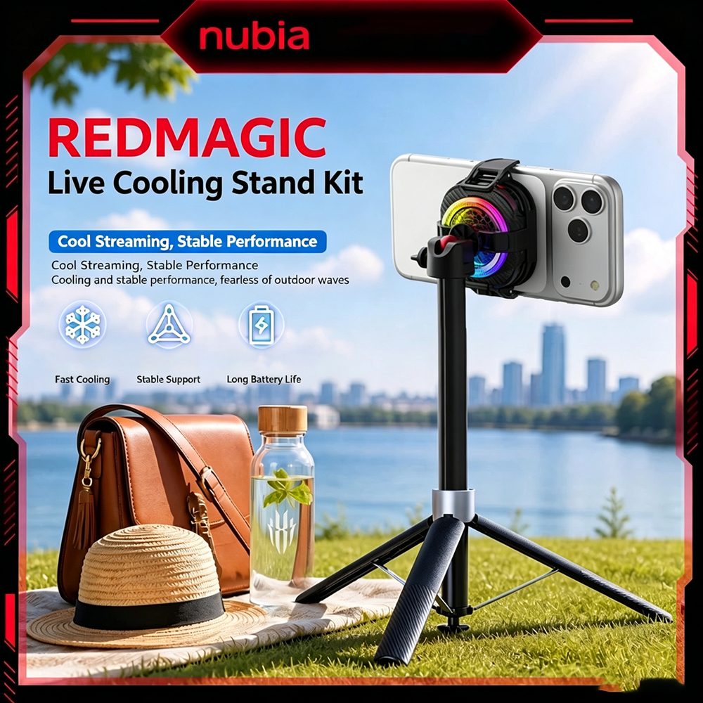 Nubia RedMagic Live Streaming Tripod Stand for for Cooler 8 Pro Aluminum Alloy 1.6M 360 Rotatable Ph