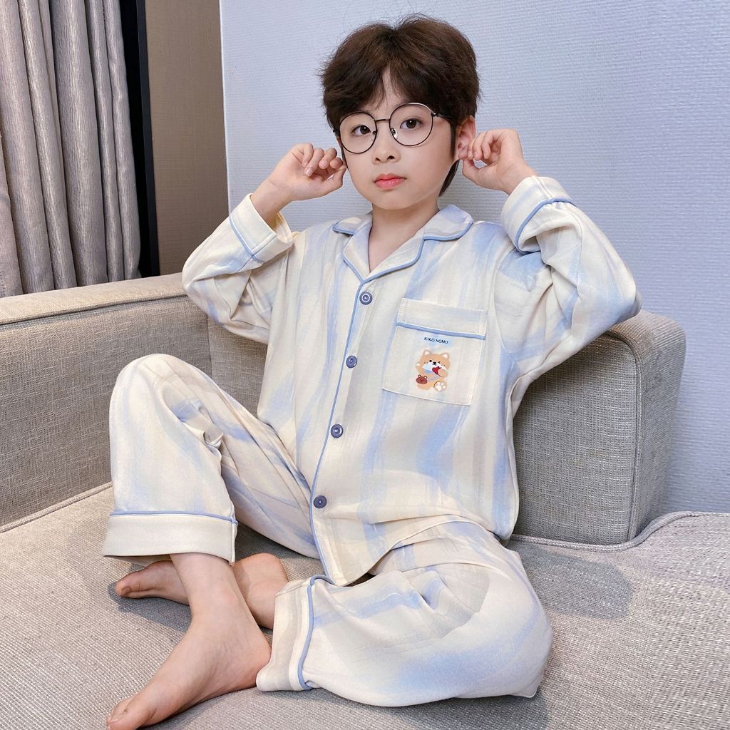 ชุดนอนแขนยาวสำหรับครอบครัว พ่อแม่และลูก สไตล์การ์ตูน ทำจากผ้าฝ้ายคุณภาพดี