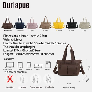 Durlapue กระเป๋าโท้ตสีทึบอเนกประสงค์นี้คุณสมบัติหลายช่องสําหรับการจัดเก็บง่ายและสามารถถือด้วยมือสะพายไหล่หรือสะพายข้างได้