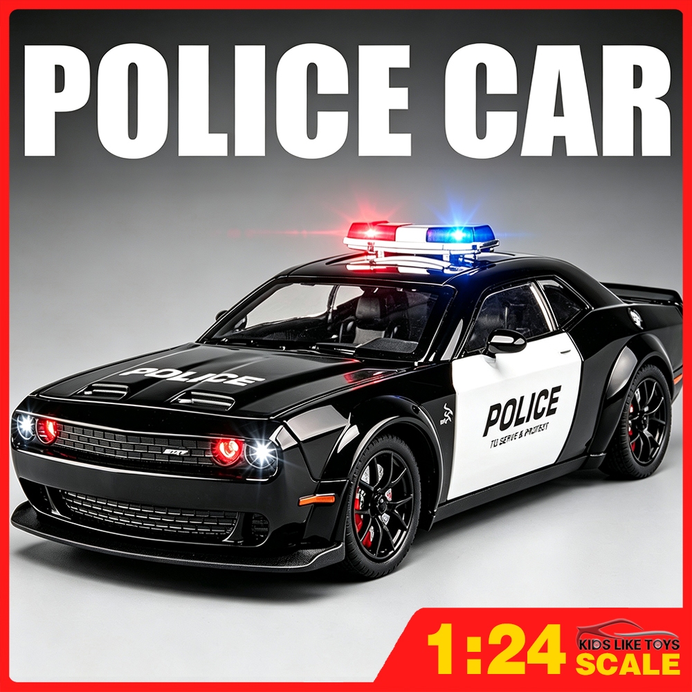Klt 1:24 HellCat รถตํารวจ Diecast รุ่นรถโลหะผสมรถของเล่นคอลเลกชันของขวัญสําหรับเด็กเด็กผู้หญิง