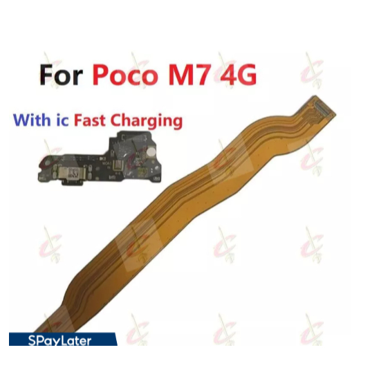 บอร์ดชาร์จ USB สําหรับ Poco M7 4G บอร์ดหลักเมนบอร์ด flex cable