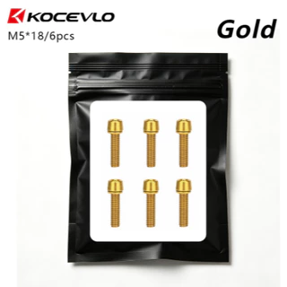 6pcs ไทเทเนียมสายฟ้า Bicycle Stem Screw สกรูก้านจักรยาน สกรูสแตนเลสชุบไทเทเนียม สำหรับจักรยาน Stem MTB จับบาร์กลอน