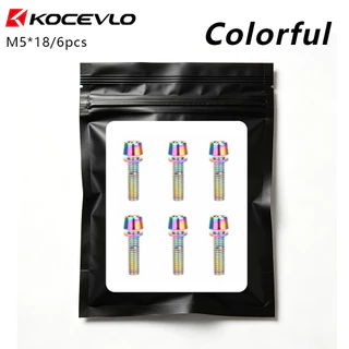 6pcs ไทเทเนียมสายฟ้า Bicycle Stem Screw สกรูก้านจักรยาน สกรูสแตนเลสชุบไทเทเนียม สำหรับจักรยาน Stem MTB จับบาร์กลอน