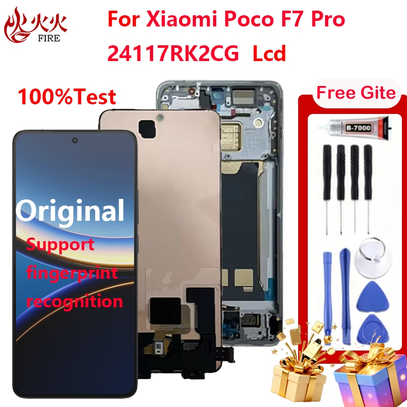 จอแสดงผล LCD สําหรับ Xiaomi Poco F7 Pro 24117RK2CG หน้าจอสัมผัส Digitizer Assembly กรอบอะไหล่ทดแทน