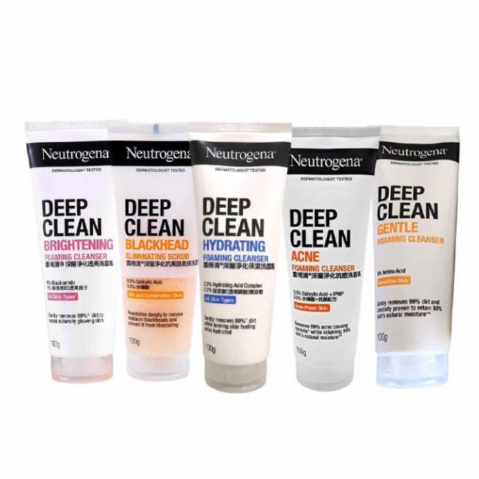 Neutrogena Exfoliating Deep Cleansing 100ml ควบคุมความมันให้ความชุ่มชื้น ทําความสะอาดรูขุมขน