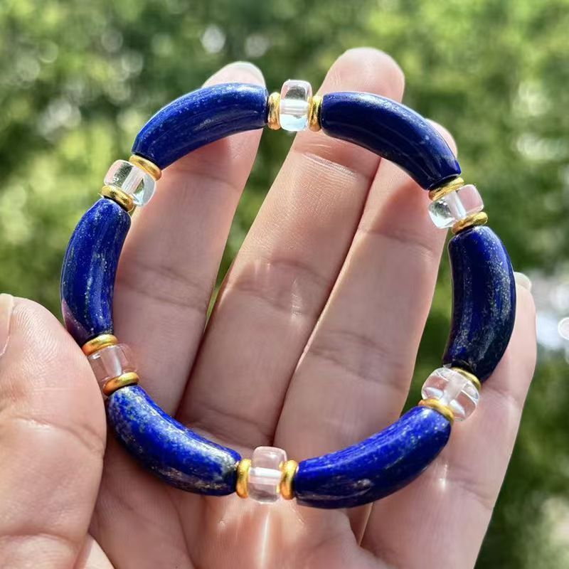 ธรรมชาติแร่ดิบ Lapis Lazuli ข้อศอก * สร้อยข้อมือ * Afgan Blue Smile Elbow * diy สร้อยข้อมือสร้อยคอเค