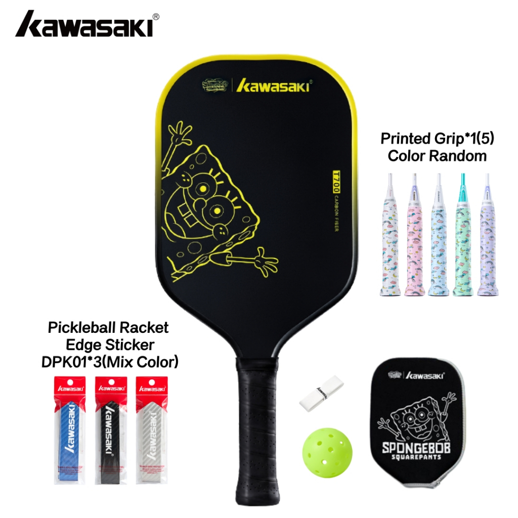 Kawasaki SpongeBob Pickleball Paddle 220g T700 Pickle Racket Professional Attacking Pickleball Racket