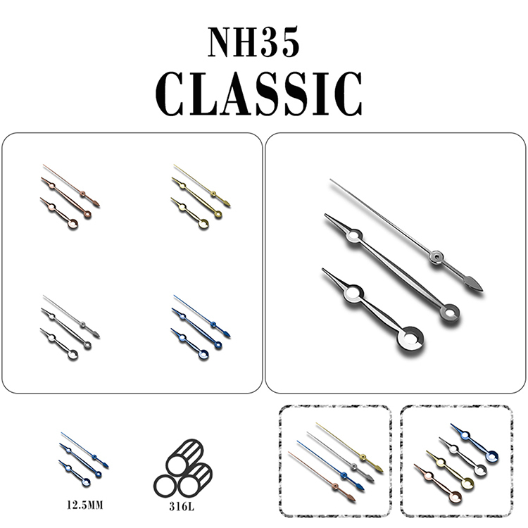 Simple Modified Watch Hands Hour Minute มือนาฬิกาที่สองสําหรับ NH35/NH36/4R/7S Movement