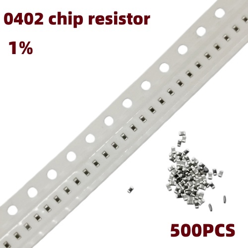 500PCS 0402 ตัวต้านทาน SMD 1% 0R 10R 100R 1K 1.2K 2.2K 3.3K4 .7K 5.1K 10K 100K 1MΩ Tolerance Full Resistance Value Assortment 500PCS Per Pack ชิปตัวต้านทานคงที่