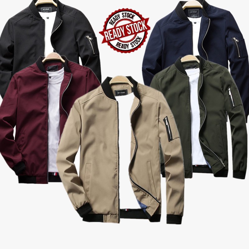 เสื้อแจ็คเก็ต Bomber Jacket Windbreaker Bomber Jacket Casual Fashion Flight Jacket plus Size M-7XL