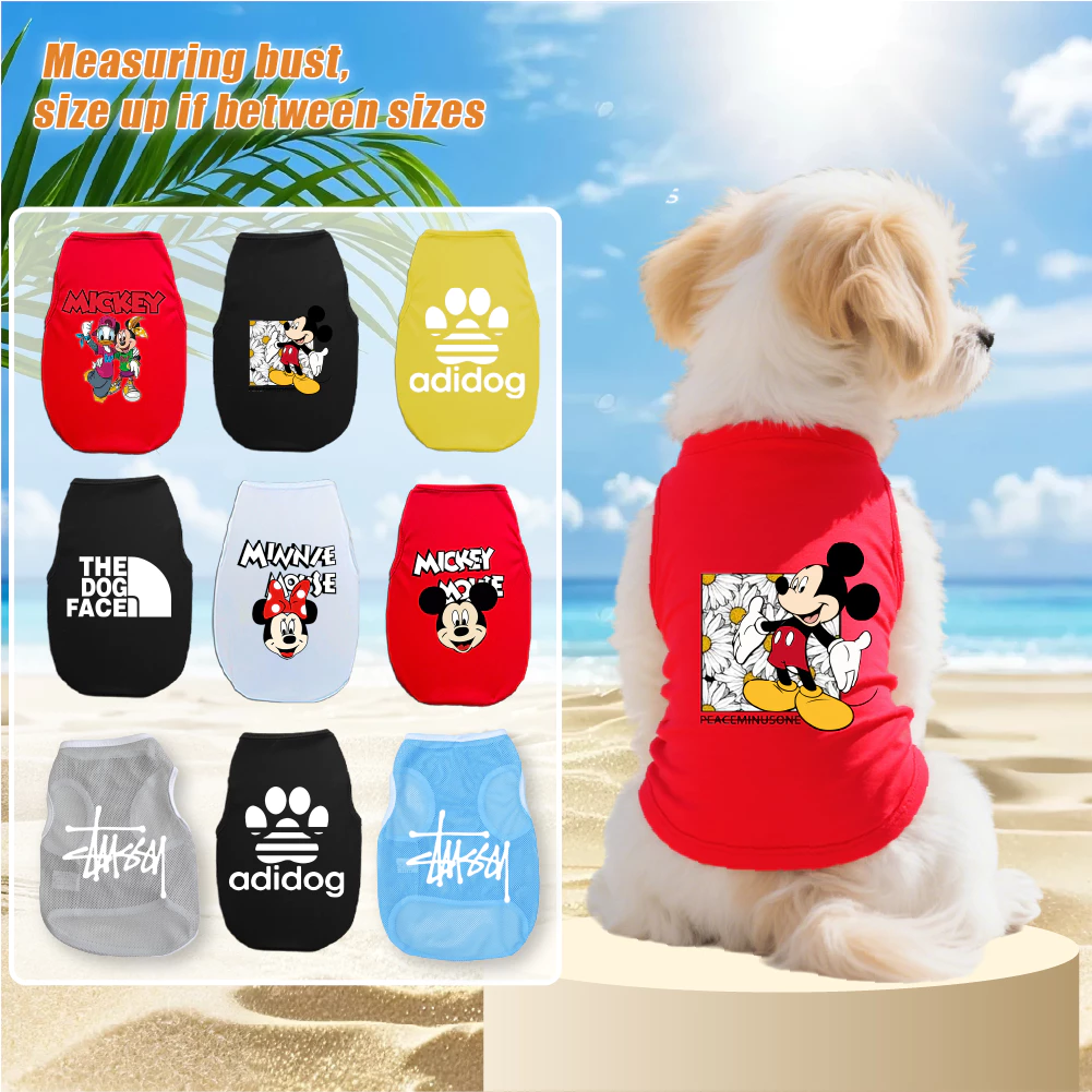 เสื้อกั๊กสัตว์เลี้ยง ผ้าฝ้าย ขนาดใหญ่ ขนาดกลาง ลาย Mickey Minnie สําหรับสุนัข ไซซ์ S-XXL