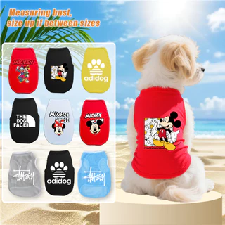เสื้อกั๊กสัตว์เลี้ยง ผ้าฝ้าย ขนาดใหญ่ ขนาดกลาง ลาย Mickey Minnie สําหรับสุนัข ไซซ์ S-XXL