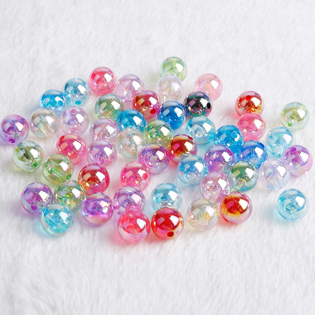 8 มม.10 มม.12 มม.พลาสติก AB Aurora ลูกปัดรอบ & Faceted Rainbow ลูกปัดสําหรับ DIY สร้อยข้อมือสร้อยคอเครื่องประดับทําหัตถกรรม 50/20 ชิ้น