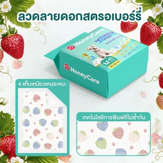 Honeycare สตรอเบอร์รี่รูปแบบ Pad การฝึกอบรม Pad สําหรับสุนัขแมวเทป Fixation Pee Pad ถาด Deodorization Wee Poop ปัสสาวะทิ้งกาว Backing
