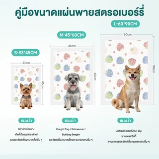 Honeycare สตรอเบอร์รี่รูปแบบ Pad การฝึกอบรม Pad สําหรับสุนัขแมวเทป Fixation Pee Pad ถาด Deodorization Wee Poop ปัสสาวะทิ้งกาว Backing