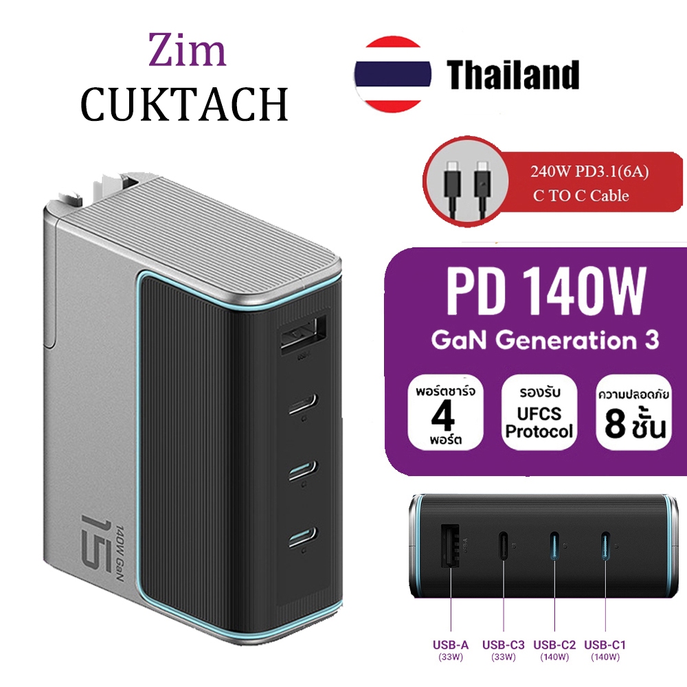 CUKTACH 140W Fast Charger NO.15 GaN 140W Super Energy Fast Charger