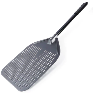 Perforated Pizza Peel 12 นิ้วอลูมิเนียมพิซซ่า Paddle Nonstick พิซซ่าเปลี่ยน Peel Anti-Scald Handle ทนความร้อนพิซซ่าไม้พาย Paddle