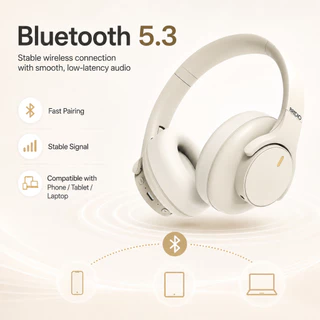 Bridio M10 Pro หูฟังครอบหูไร้สาย ANC Bluetooth 5.4 ตัดเสียงรบกวน ไมค์คมชัด เสียงสเตอริโอ เบสแน่น