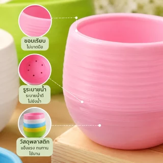 [GA] 6 แพ็คเกจดอกไม้ POTS Stone POTS Multi-color เสริมหม้อพลาสติกเรซินหนา [TH]