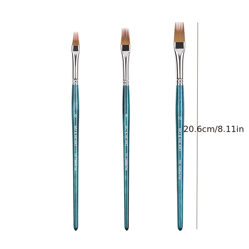 แปรงทาสีผมไนล่อนสําหรับสีน้ําและภาพวาดอะคริลิคขนแปรงสังเคราะห์ด้วยปลอกโลหะทองเหลืองมีให้เลือกหลายขนาดสําหรับศิลปิน' ความหลากหลายของเทคนิคการจิตรกรรม