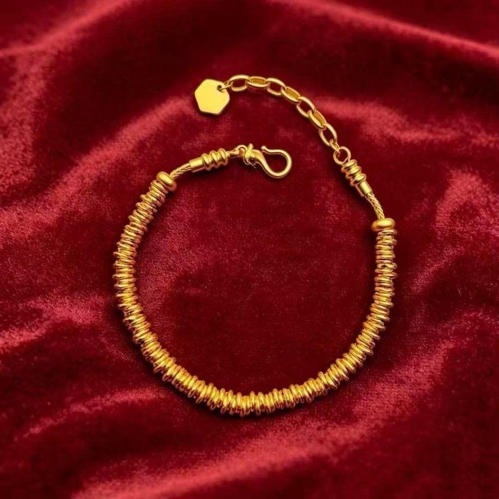 JINYU/Weixiang Classic All-Match K03187 Classic Plain Plate Winding Bracelet 50246 (Gold-Plated)
