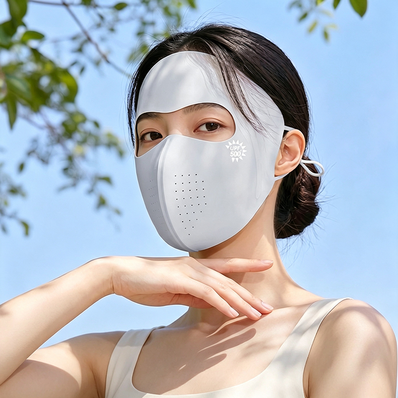 หน้ากากกันแดดเต็มใบสำหรับหญิง ป้องกันรังสีและไม่ทำให้เมคอัพเลอะ