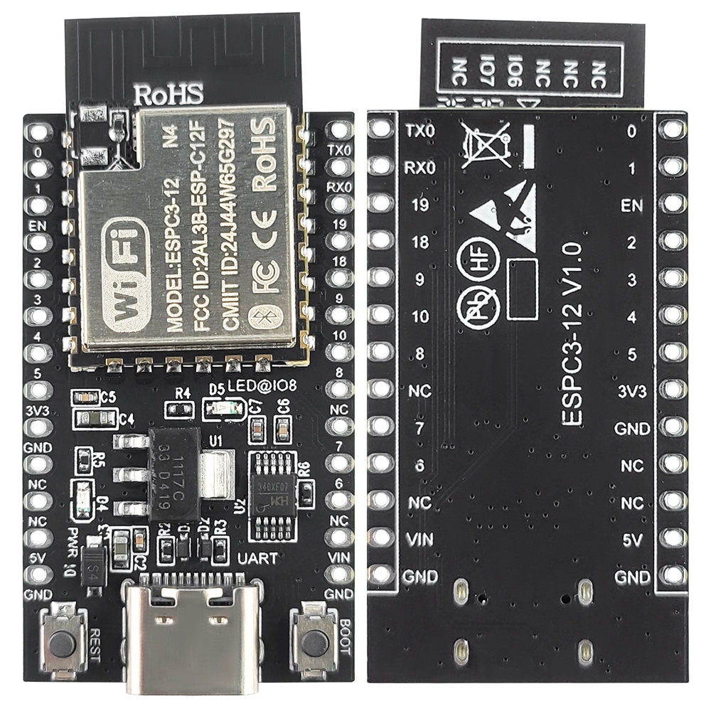 ESP32C3 บอร์ดพัฒนา Wifi BT โมดูล RISC-V 32-Bit Single-Core ESP32-C3 N4 4MB แฟลช 26PIN TYPE-C การบัดก