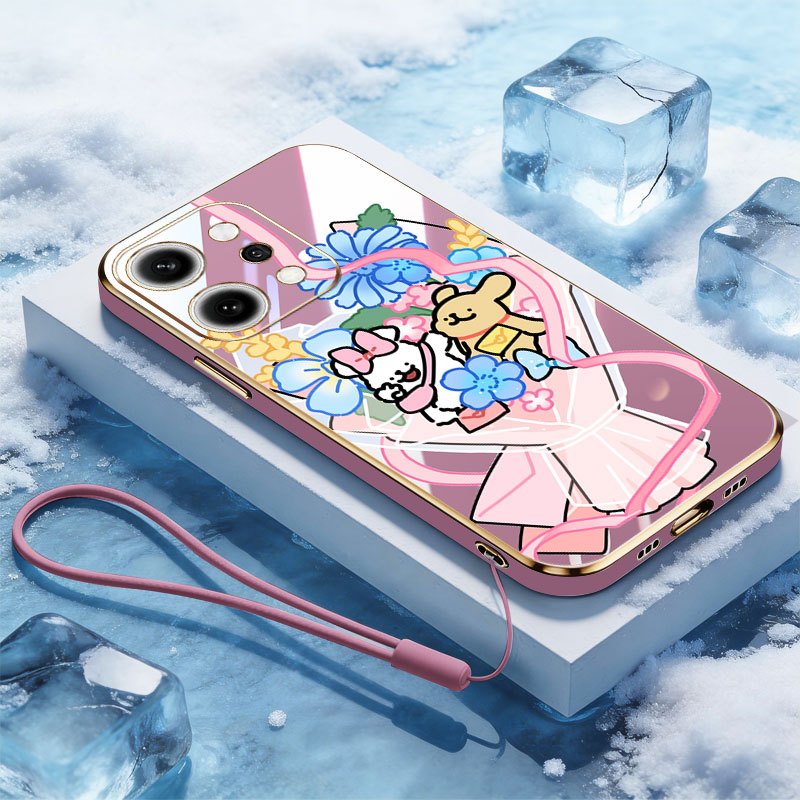 VRQR สําหรับ Oppo Reno 15 5G Reno15 F Reno15 Pro 5G 15F หวานคู่สุนัขฟรีเชือกกันกระแทกเคสโทรศัพท์