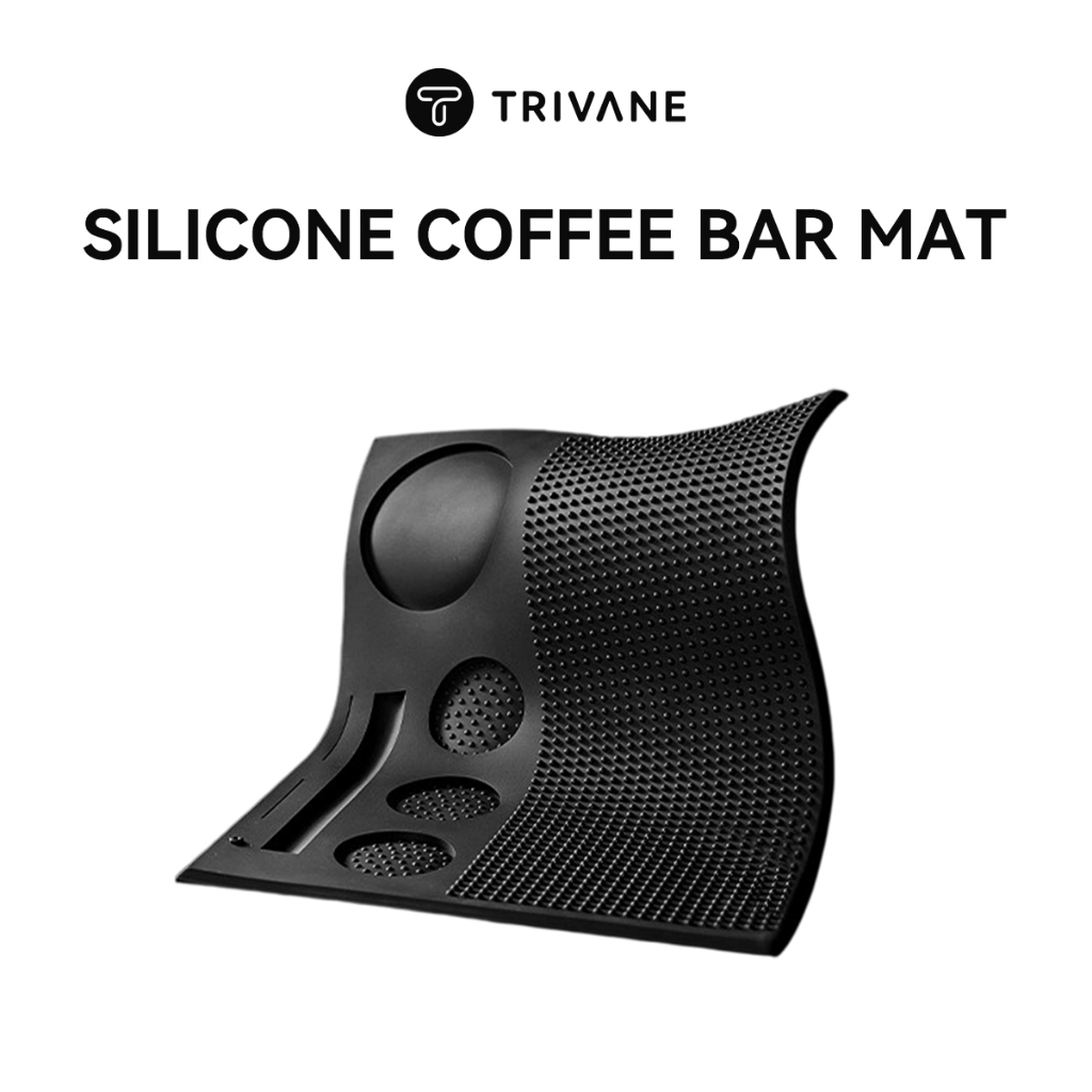 TRIVANE แผ่นซิลิโคนรองบาร์กาแฟ แผ่นรองจานระบายน้ำ กันลื่น Silicone Coffee Bar Mat