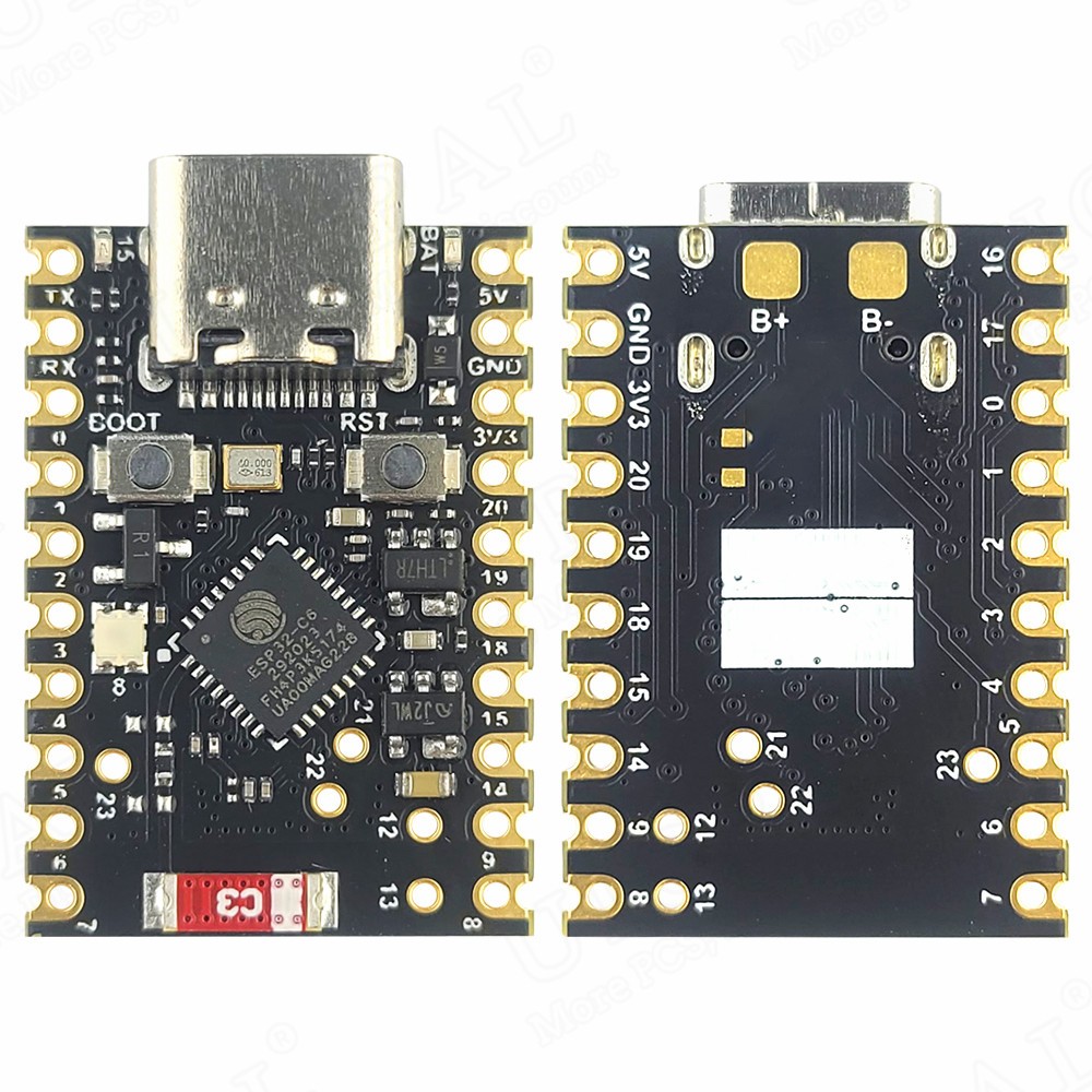 MINI ESP32-C6 บอร์ดพัฒนา Wifi6 N4 BT โมดูลคริสตัล Oscilator RISC-V 32-Bit 4MB แฟลชพลังงานต่ํา ESP32C